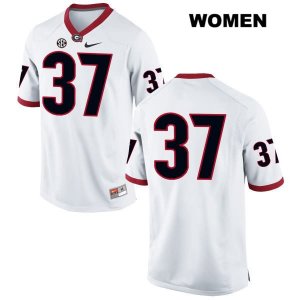 Women's Georgia Bulldogs NCAA #37 Patrick Bond Nike Stitched White Authentic No Name College Football Jersey ATV0654IQ
